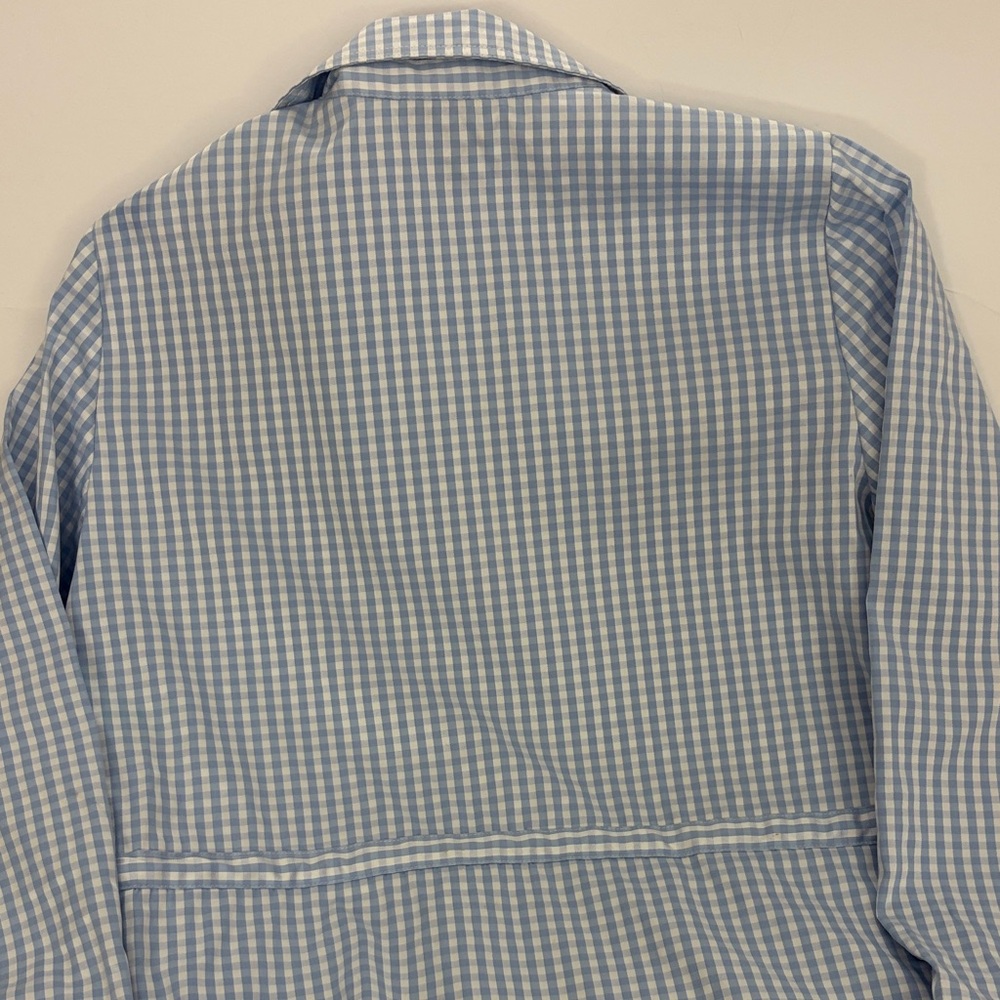 Chico's Light Blue Gingham Utility Jacket Size 2 - Picture 11 of 13